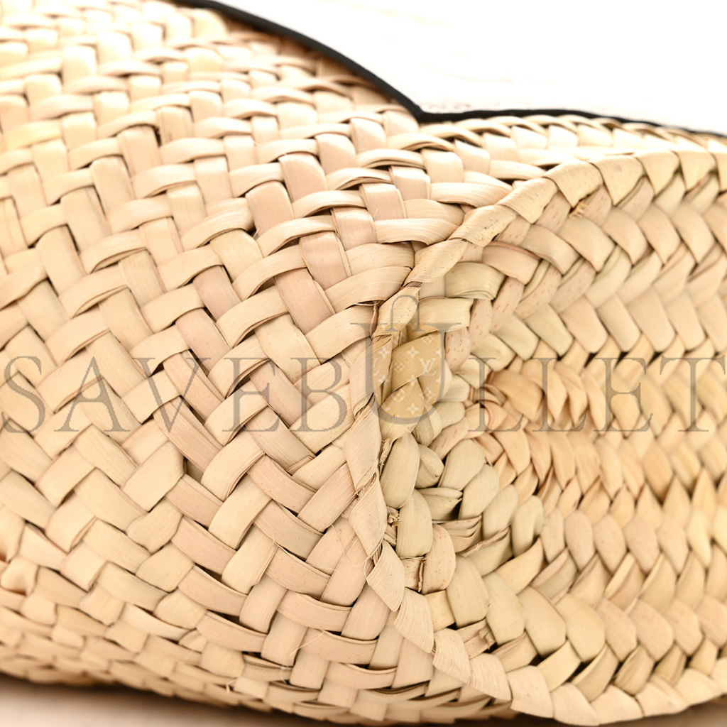 l*ew* leaf palm calfskin drawstring bucket bag natural white (28*19*10cm)