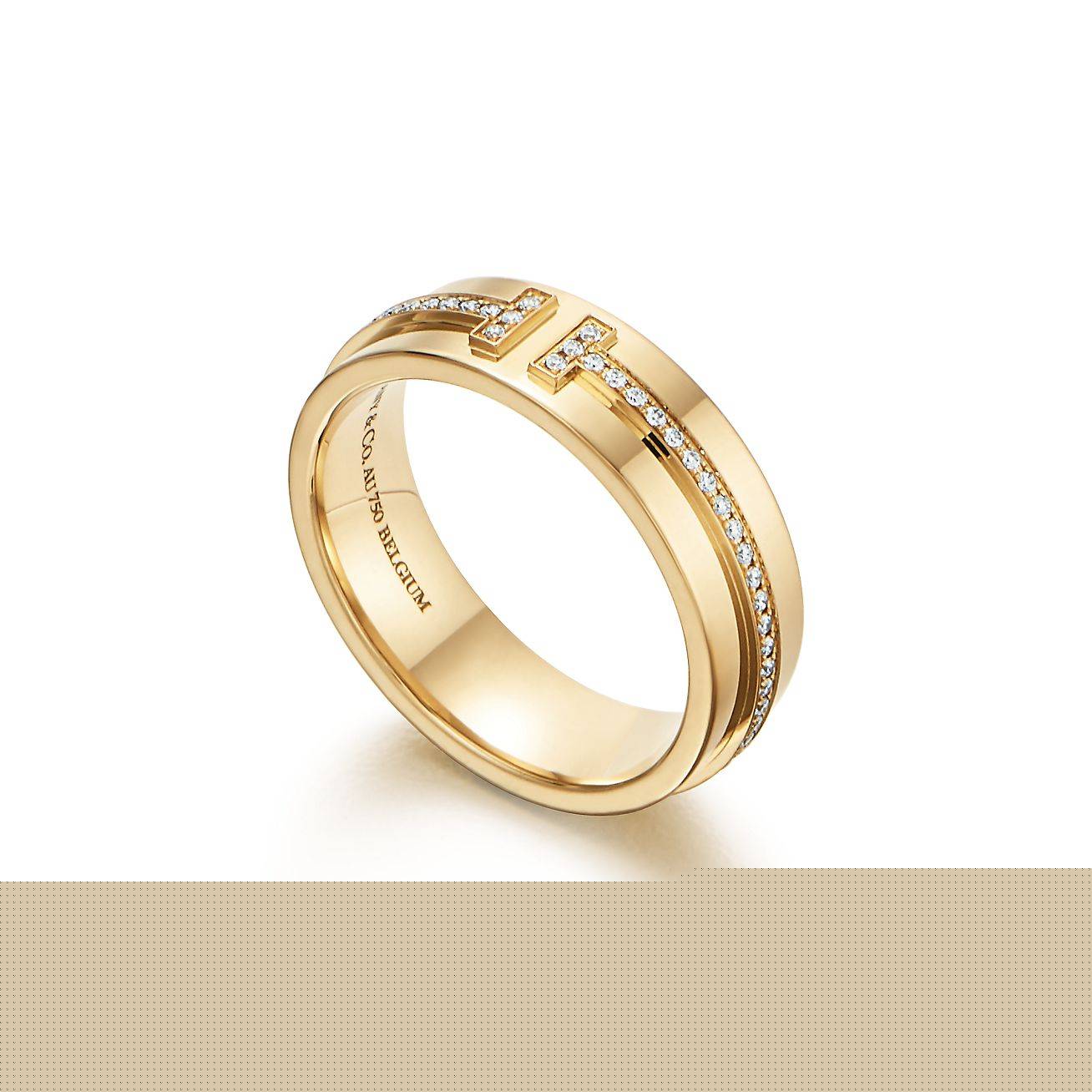 T*f*ny t wide diamond ring in 18k gold