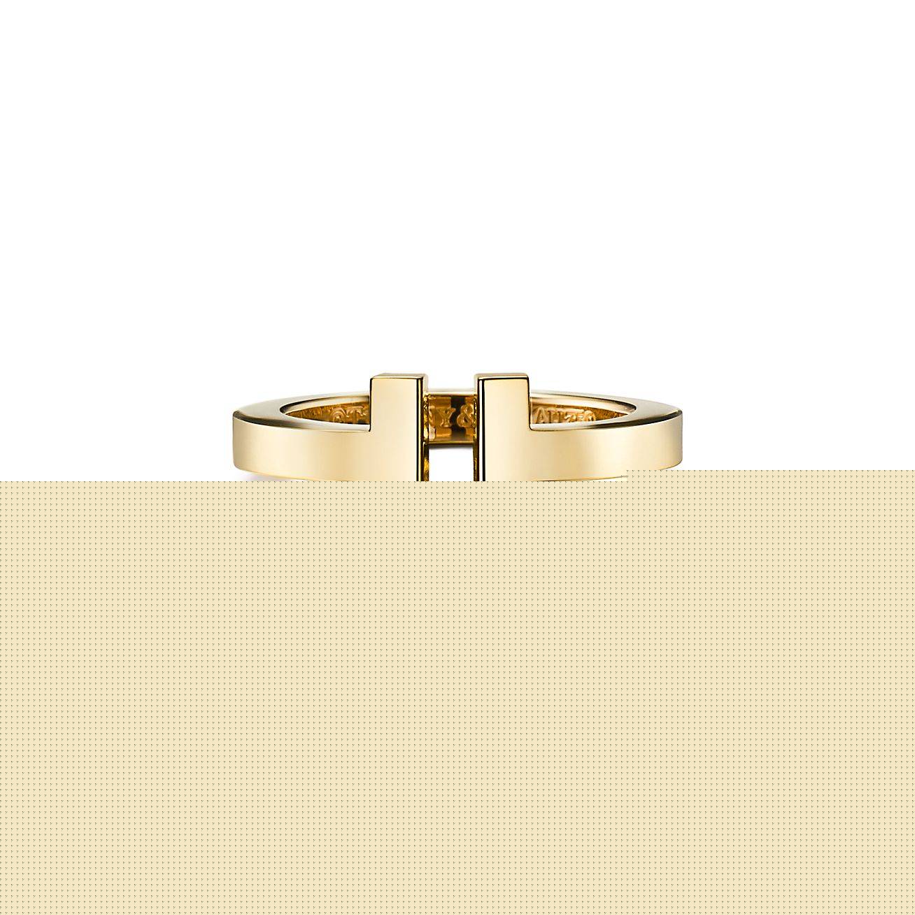 T*f*ny t square ring in yellow gold
