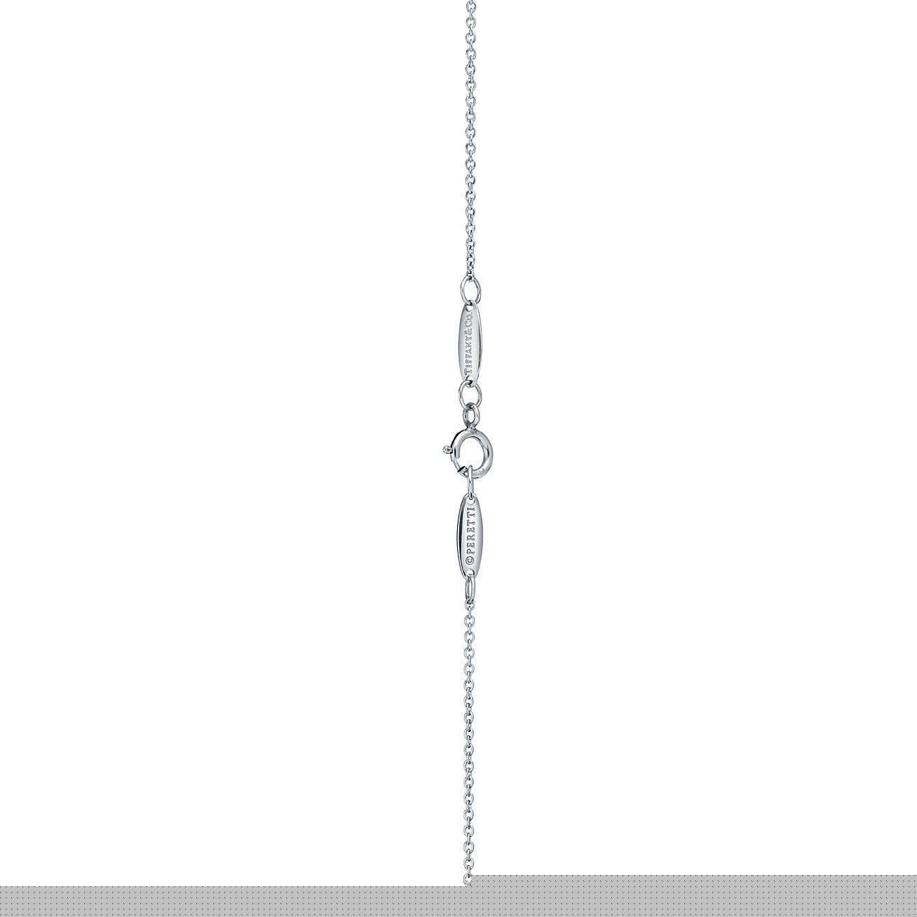 T*f*ny elsa peretti® open heart pendant in platinum with diamonds