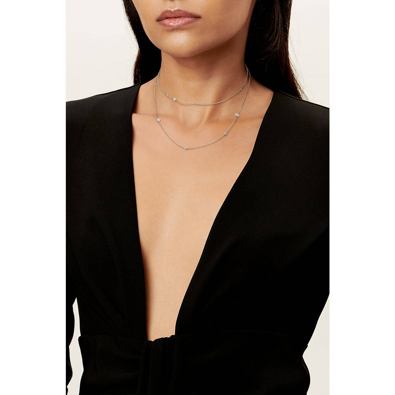 T*f*ny elsa peretti® diamonds by the yard® sprinkle necklace in platinum with diamonds