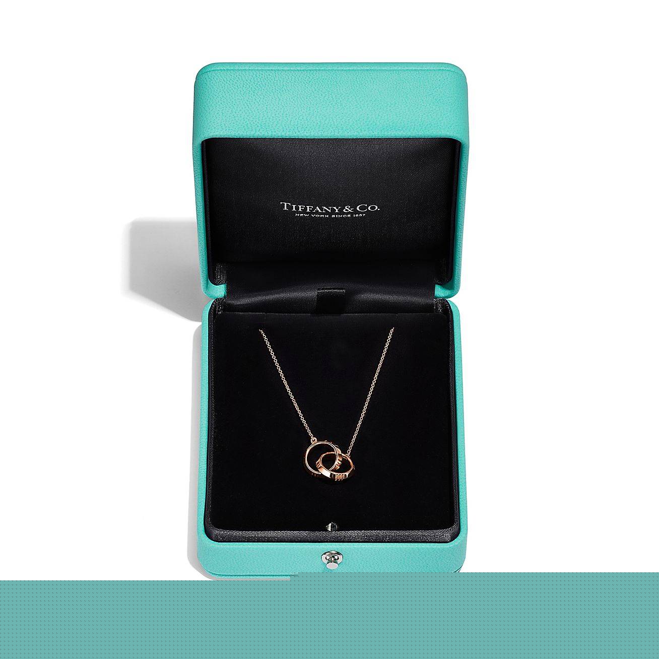 T*f*ny&co. atlas® x closed interlocking pendant in rose gold 67789229