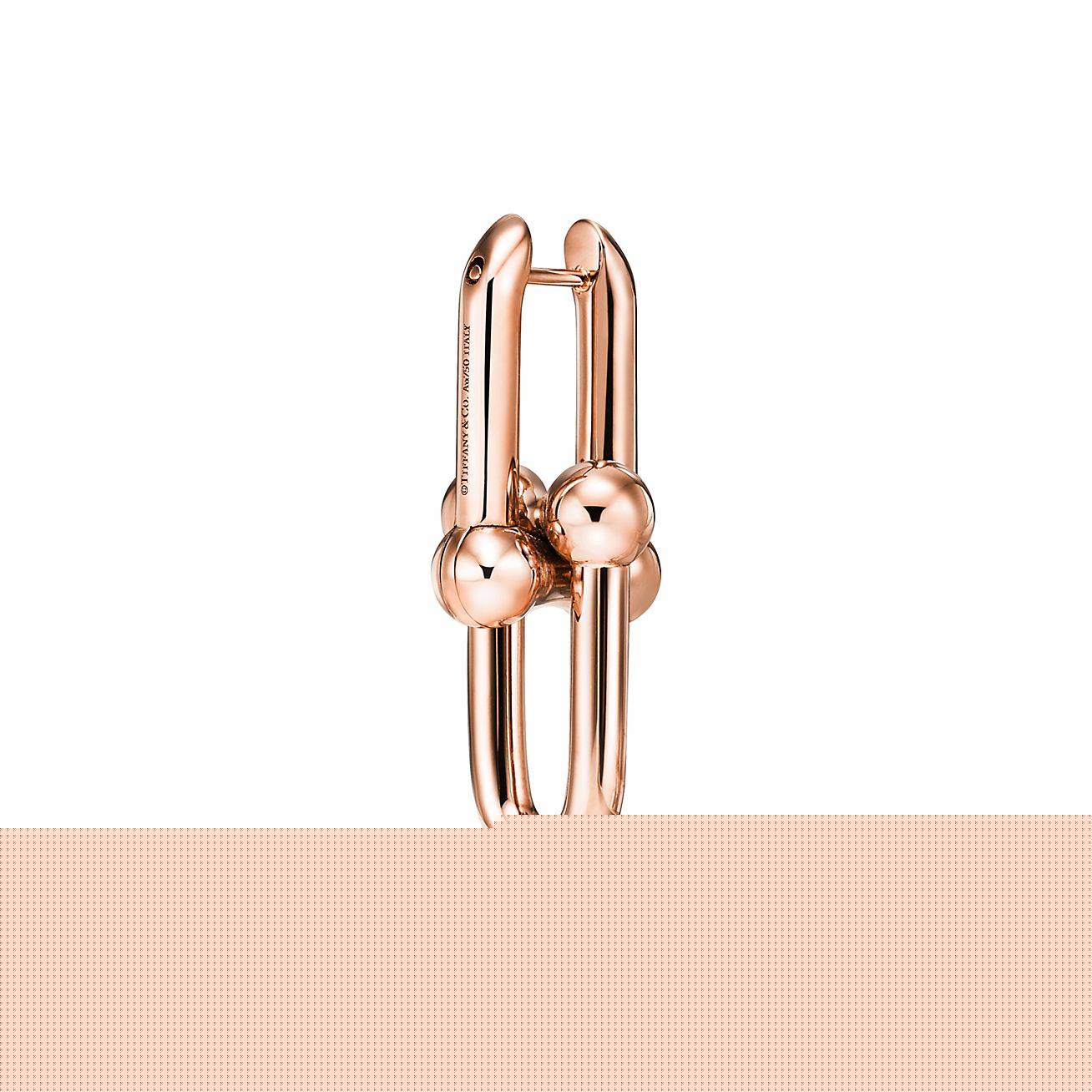 T*f*ny hardwear link earrings in 18k rose gold, small