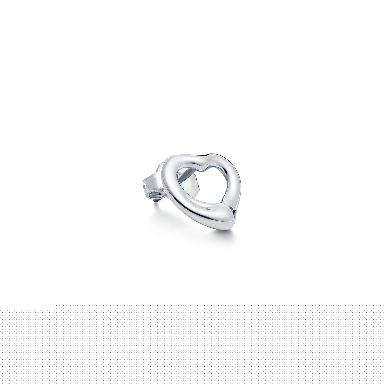 T*f*ny  elsa peretti® open heart stud earrings in silver, 11 mm
