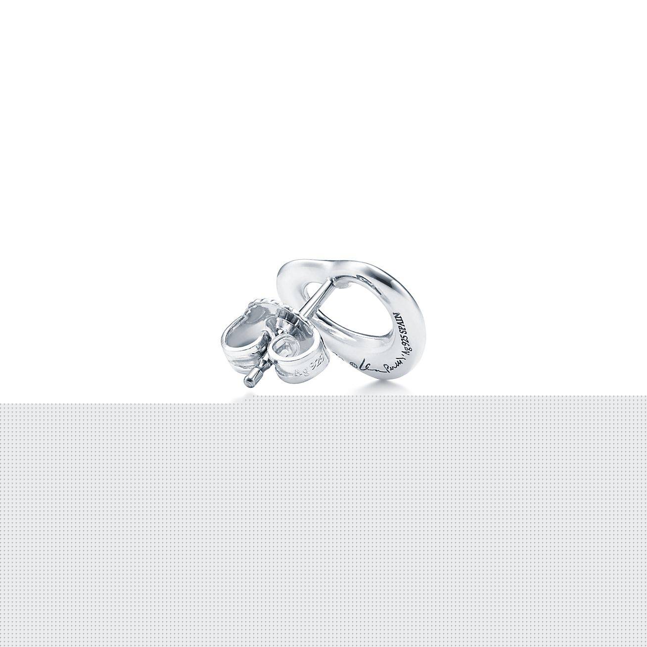 T*f*ny  elsa peretti® open heart stud earrings in silver, 11 mm