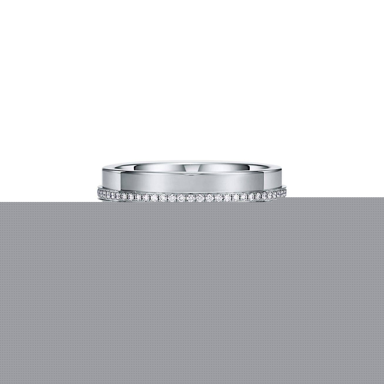 T*f*ny t wide diamond ring in 18k white gold