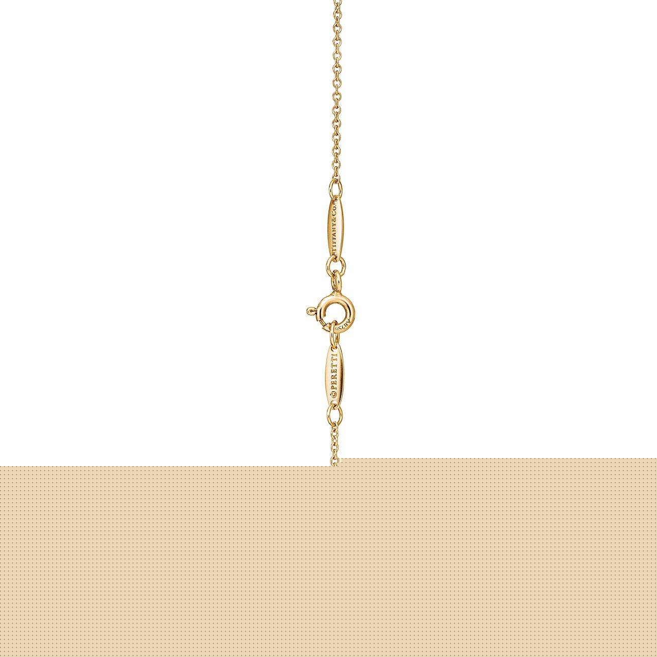 T*f*ny  elsa peretti® open heart pendant in yellow gold, 11 mm