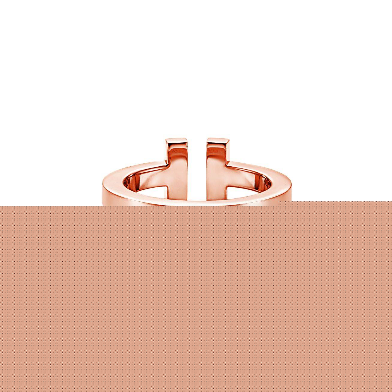 T*f*ny t square ring in rose gold