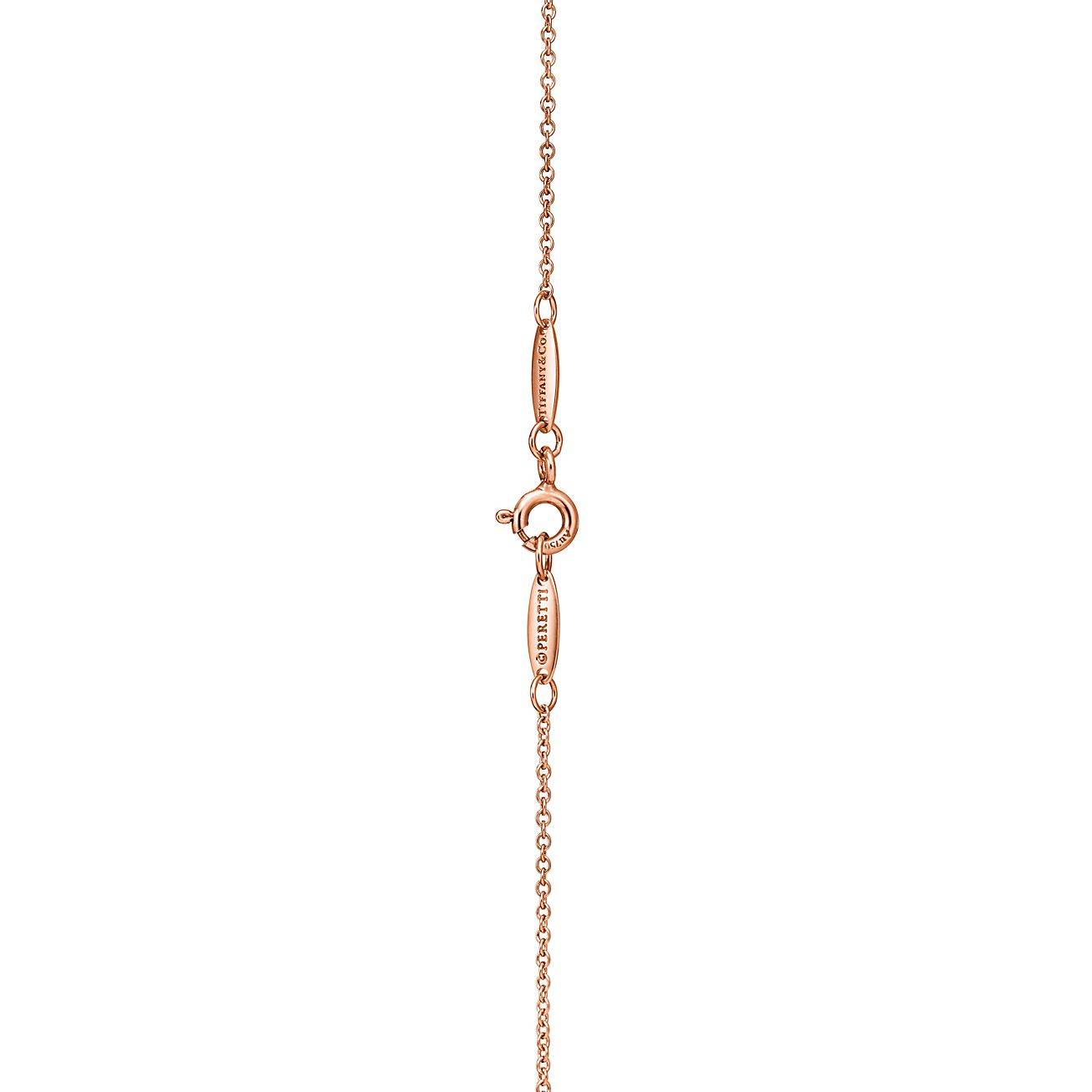 T*f*ny elsa peretti® letter a pendant in 18k rose gold with diamonds