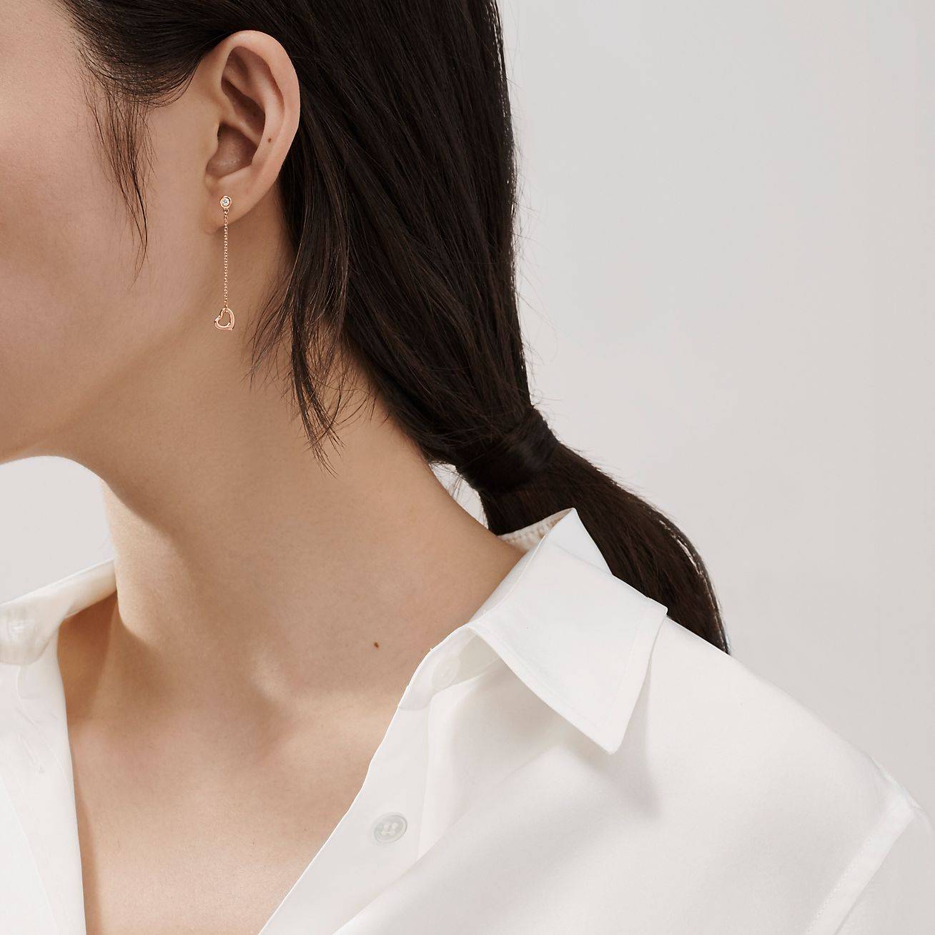 T*f*ny elsa peretti® diamonds by the yard® open heart earrings