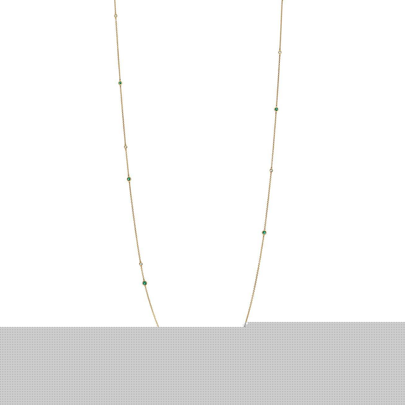 T*f*ny elsa peretti® color by the yard sprinkle necklace in gold with emeralds and diamonds