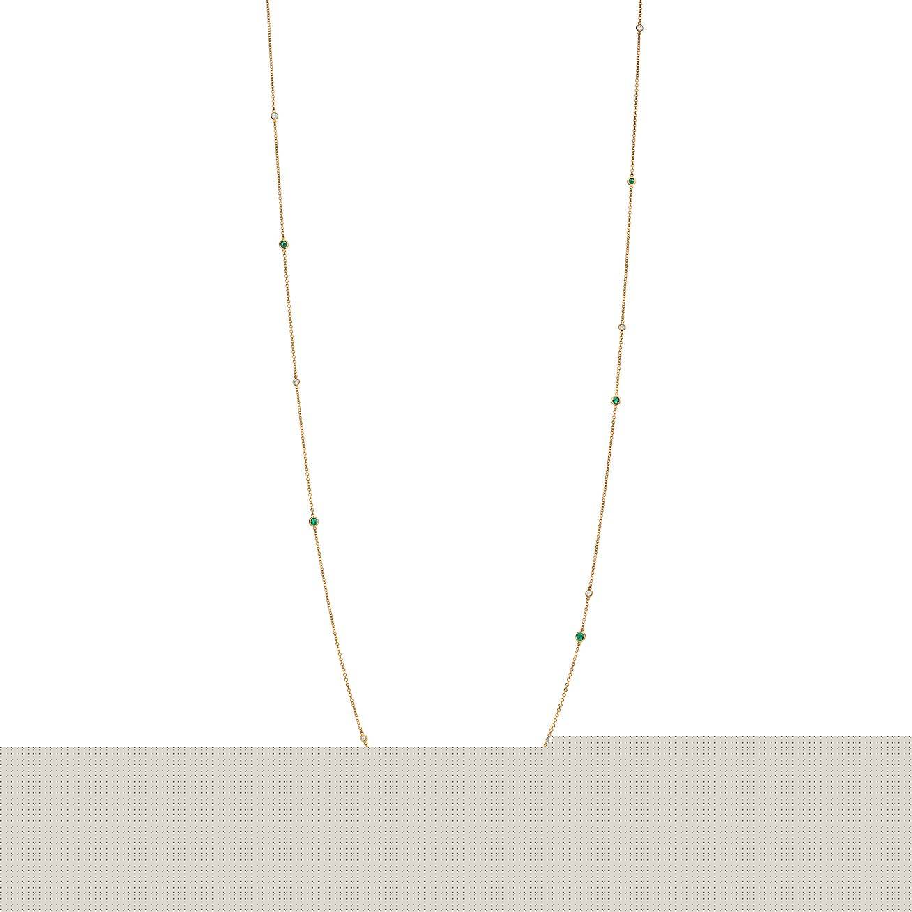 T*f*ny elsa peretti® color by the yard sprinkle necklace in gold with emeralds and diamonds