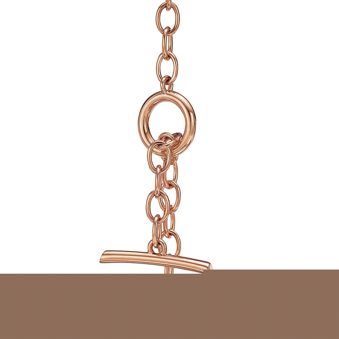 T*f*ny knot double row necklace in rose gold with diamonds
