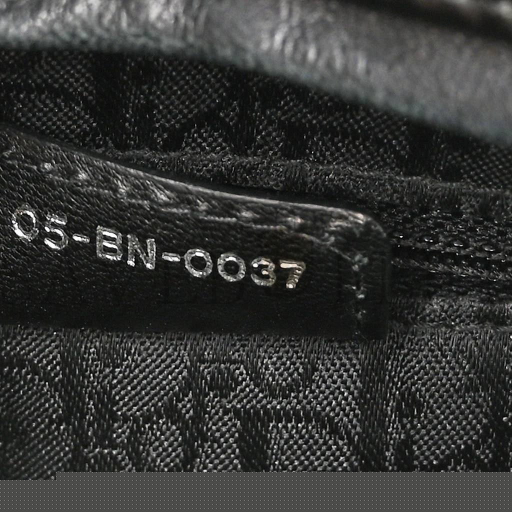 D*or patent cannage stitched large lady D*or black (32*25*11.4cm)