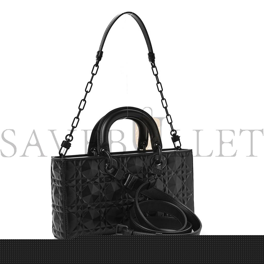 D*or calfskin cannage diamond medium lady d-joy black (26*14*5.7cm)