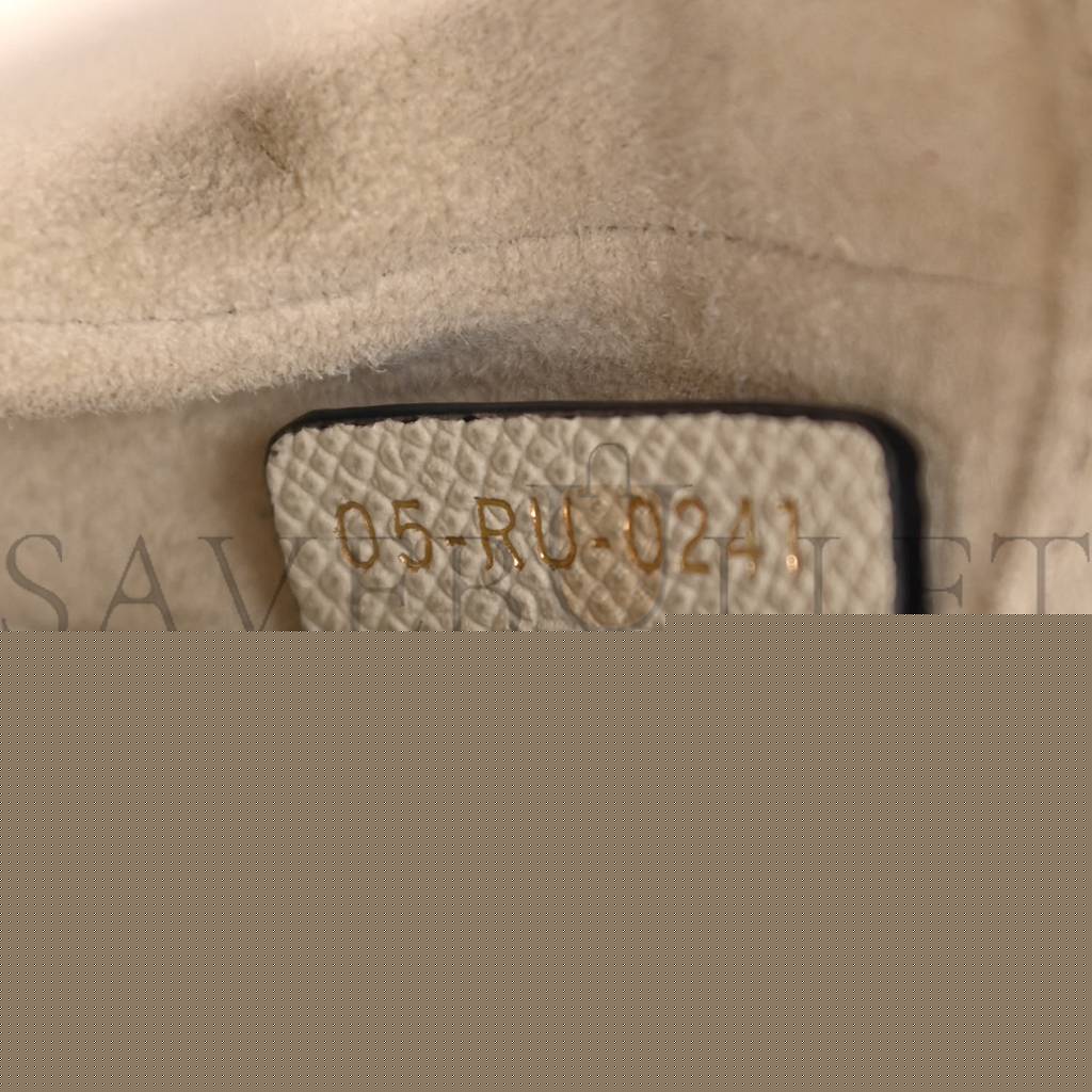 D*or grained calfskin mini saddle bag white (17*17*3.8cm)