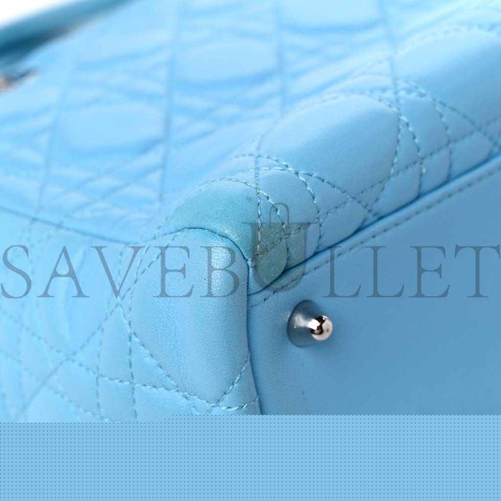 D*or lambskin cannage medium lady D*or light blue (25*20*12.1cm)
