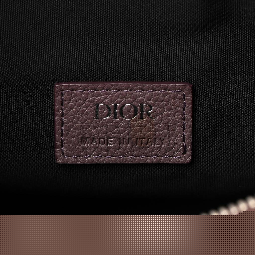 D*or grained calfskin kim jones saddle bag amaranth (27*22*3.8cm)