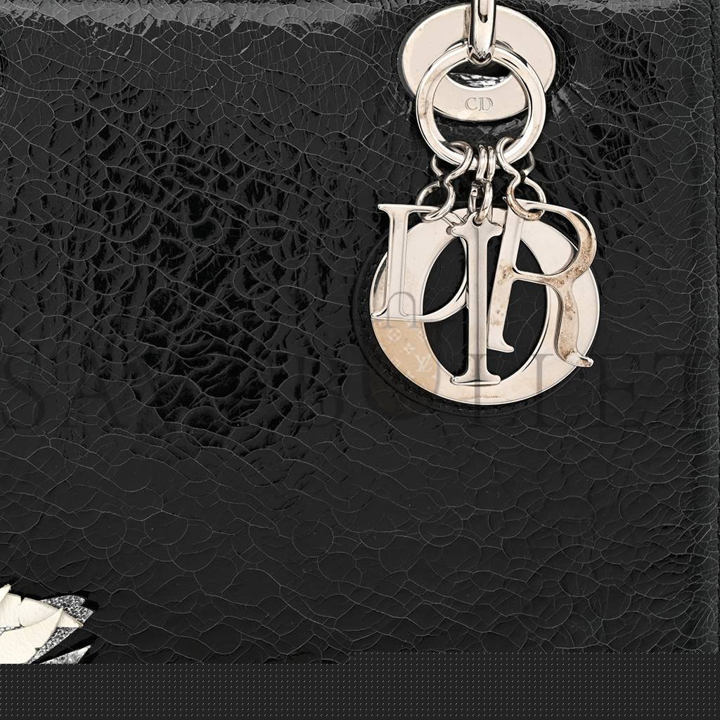 D*or ceramic effect deerskin jeweled swan lady D*or black (23*20*12.7cm)