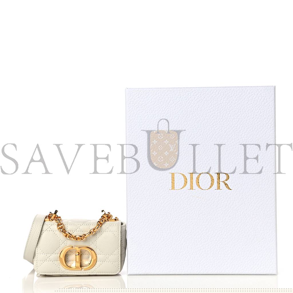 d*or S*pple calfskin cannage micro caro bag latte (13*8*5.7cm)
