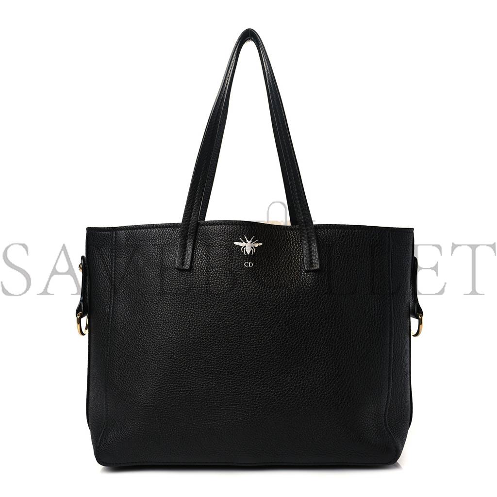 D*or grained calfskin d-bee shopper black (41*23*12.7cm)