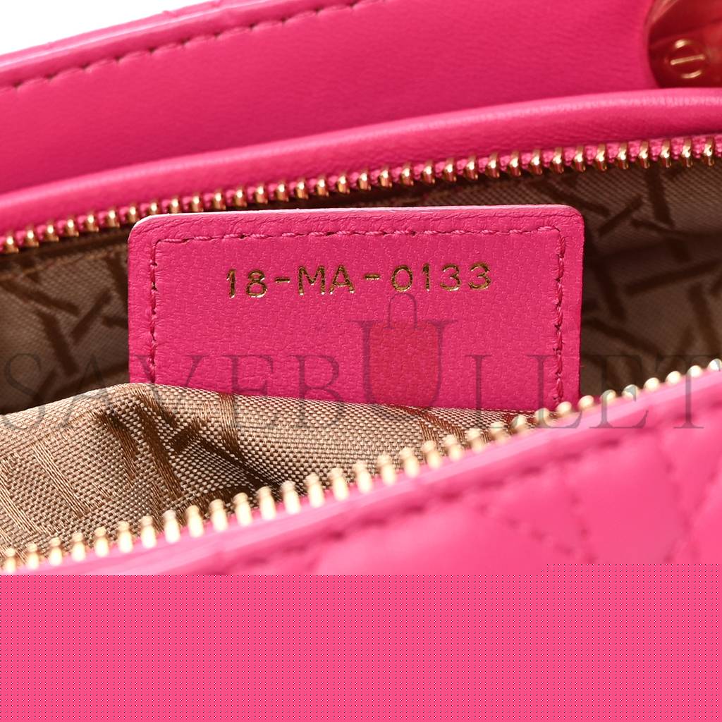 D*or lambskin cannage large lady D*or fuchsia (32*25*8.9cm)