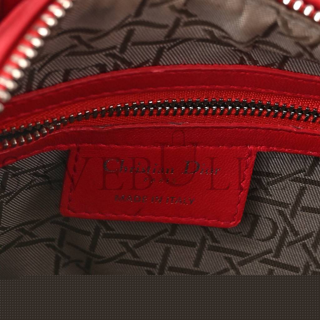 D*or lambskin cannage medium lady D*or red (23*20*12.1cm)