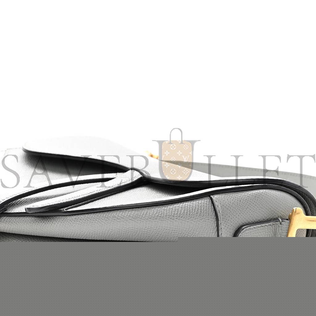 D*or grained calfskin saddle bag grey (24*22*7cm)