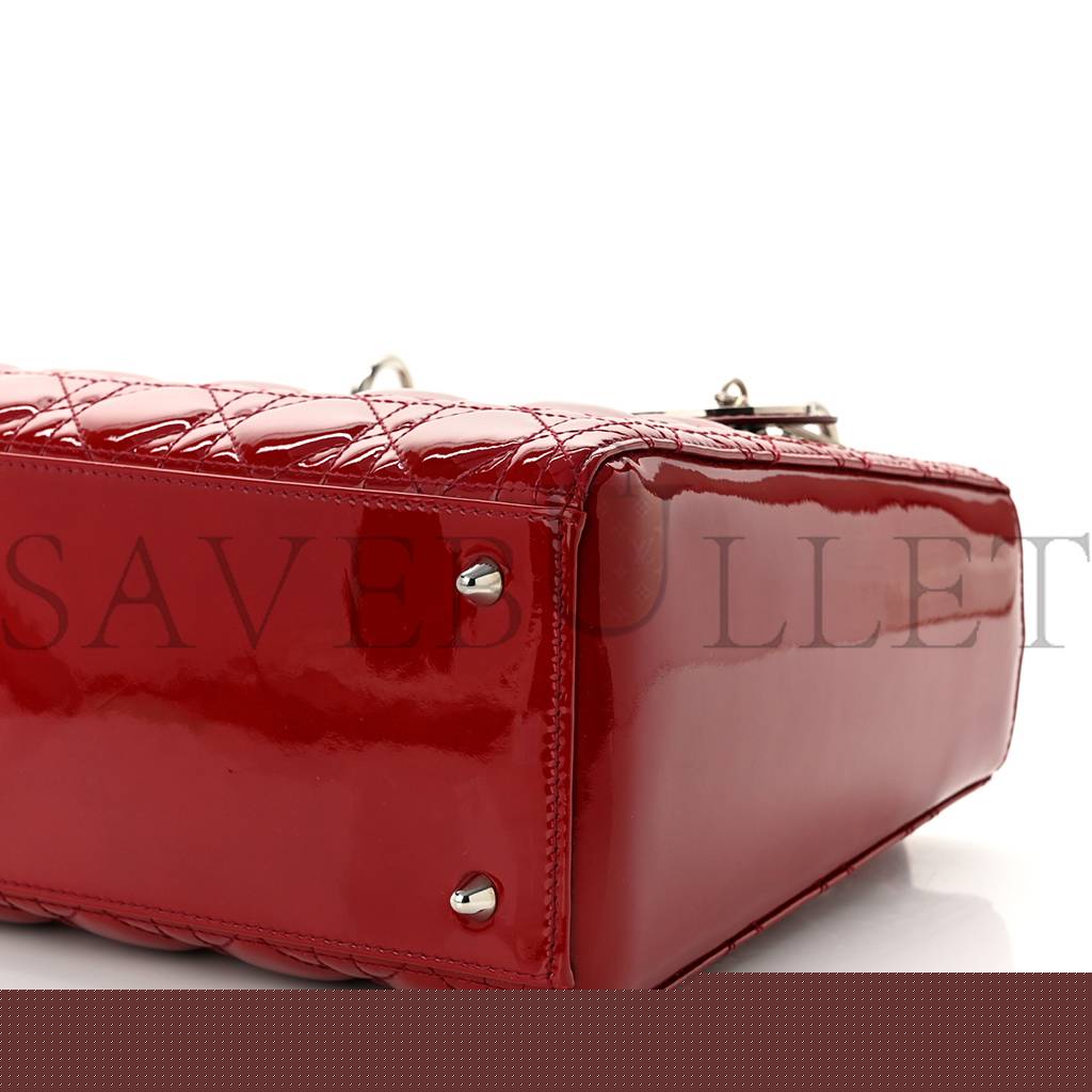 D*or patent cannage medium lady D*or red (23*20*12.1cm)