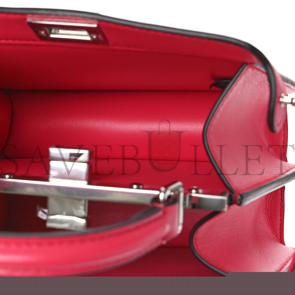 F**di shiny nappa petite peekaboo i see u satchel lampone (20*15*10cm)