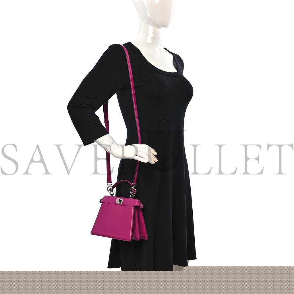 F**di shiny nappa petite peekaboo i see u satchel magenta (20*15*11cm)