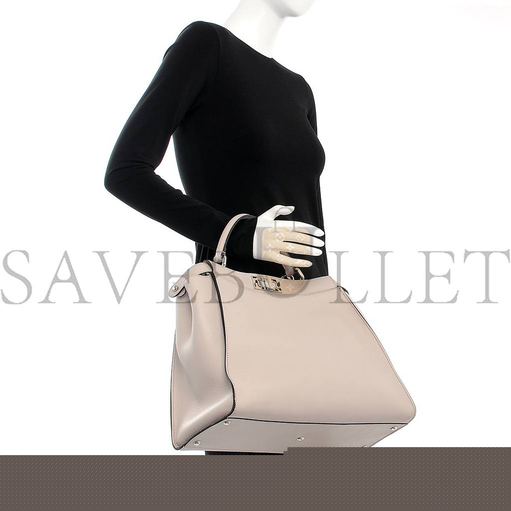 F**di vitello seta plexiglass granite large peekaboo iconic satchel tortora (40*29*17cm)