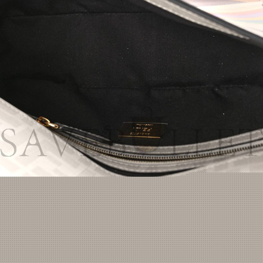 F**di glazed fabric ff bikini girls baguette bianco perla multicolor (27*15*6cm)