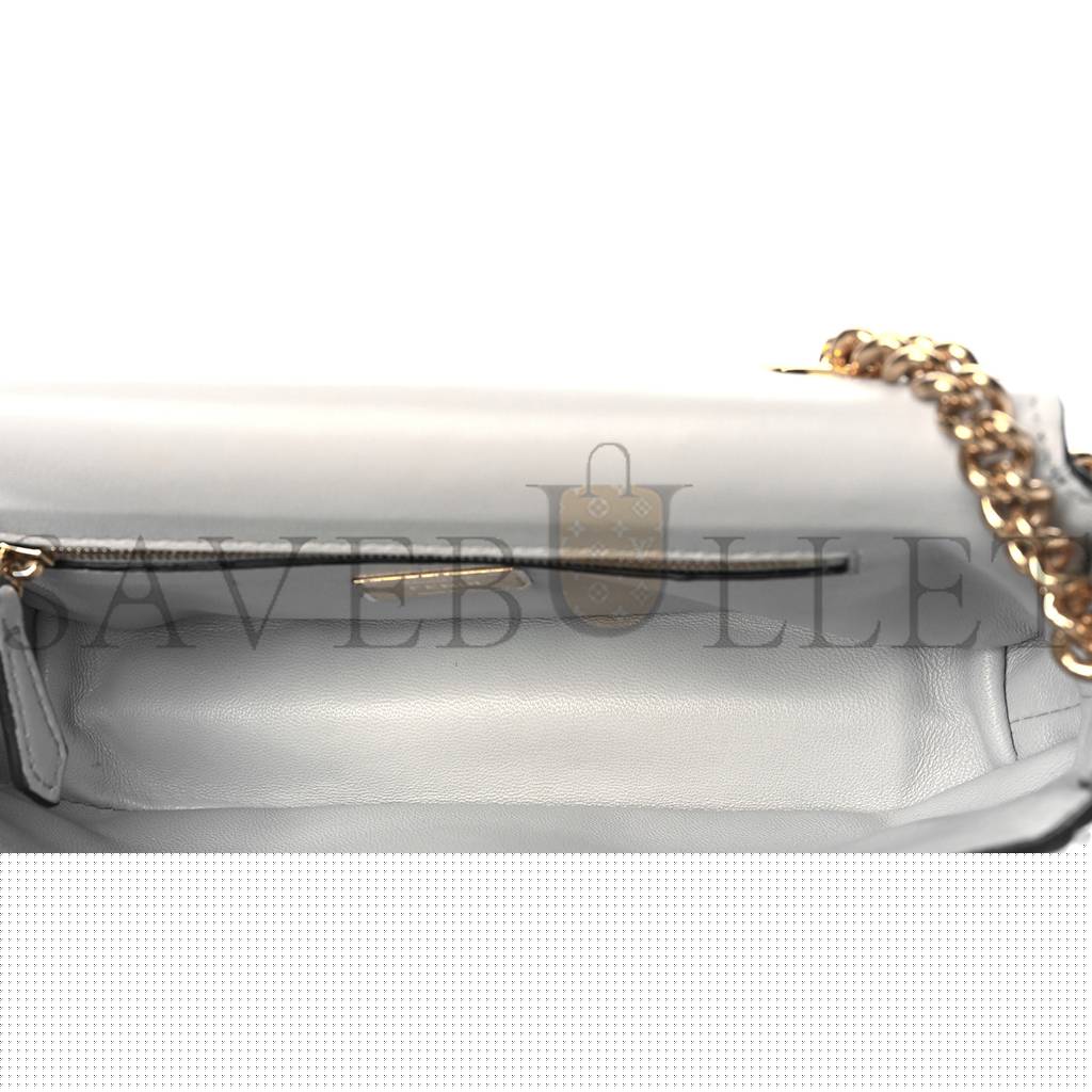 F**di nappa small ff embossed midi chain baguette ghiaia (23*13*6cm)