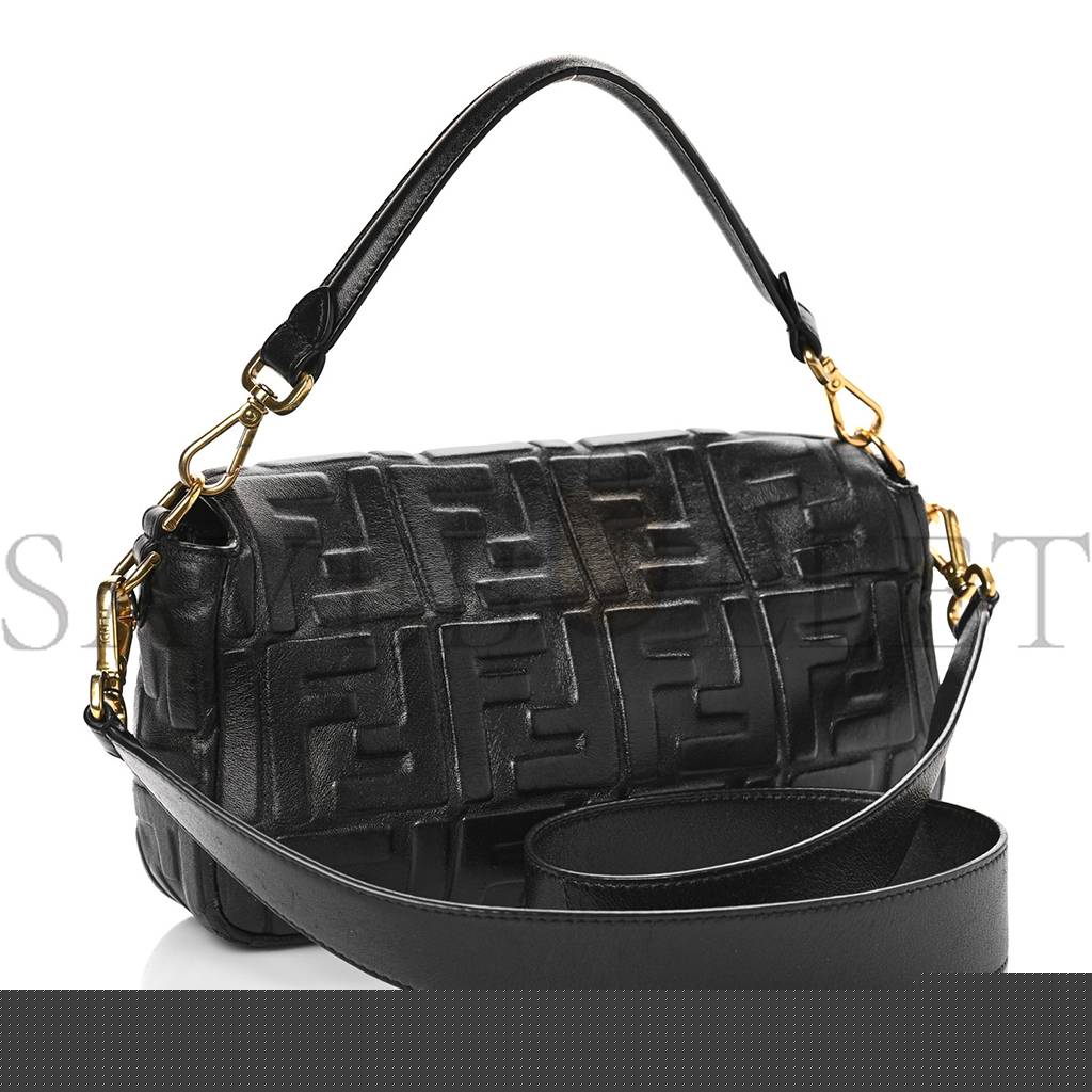 F**di nappa ff 1974 embossed baguette black (27*15*6cm)