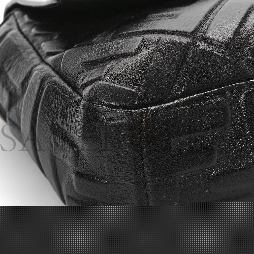 F**di nappa ff 1974 embossed baguette black (27*15*6cm)