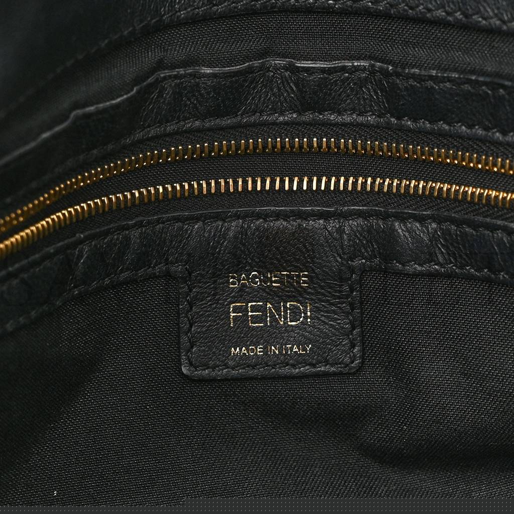 F**di nappa ff 1974 embossed baguette black (26*17*5cm)