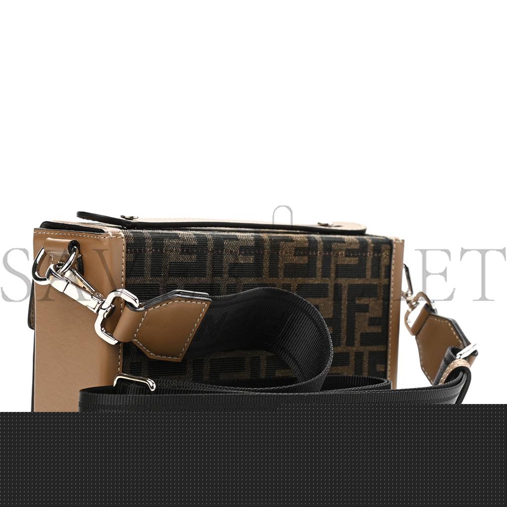 F**di recycled fabric jacquard vitello king ff 1974 baguette soft trunk tobacco moro sand (28*15*6cm)