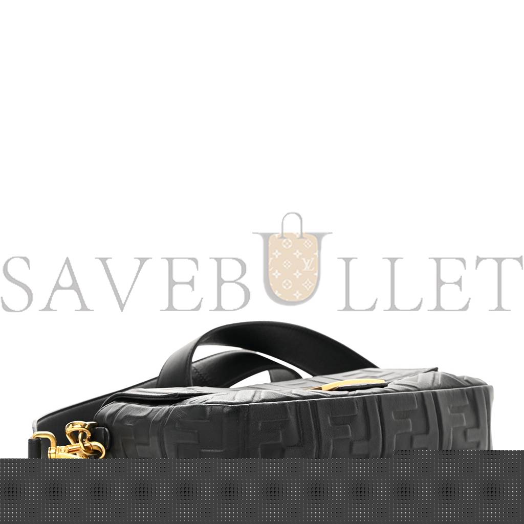 F**di nappa ff 1974 embossed baguette black (27*15*6cm)