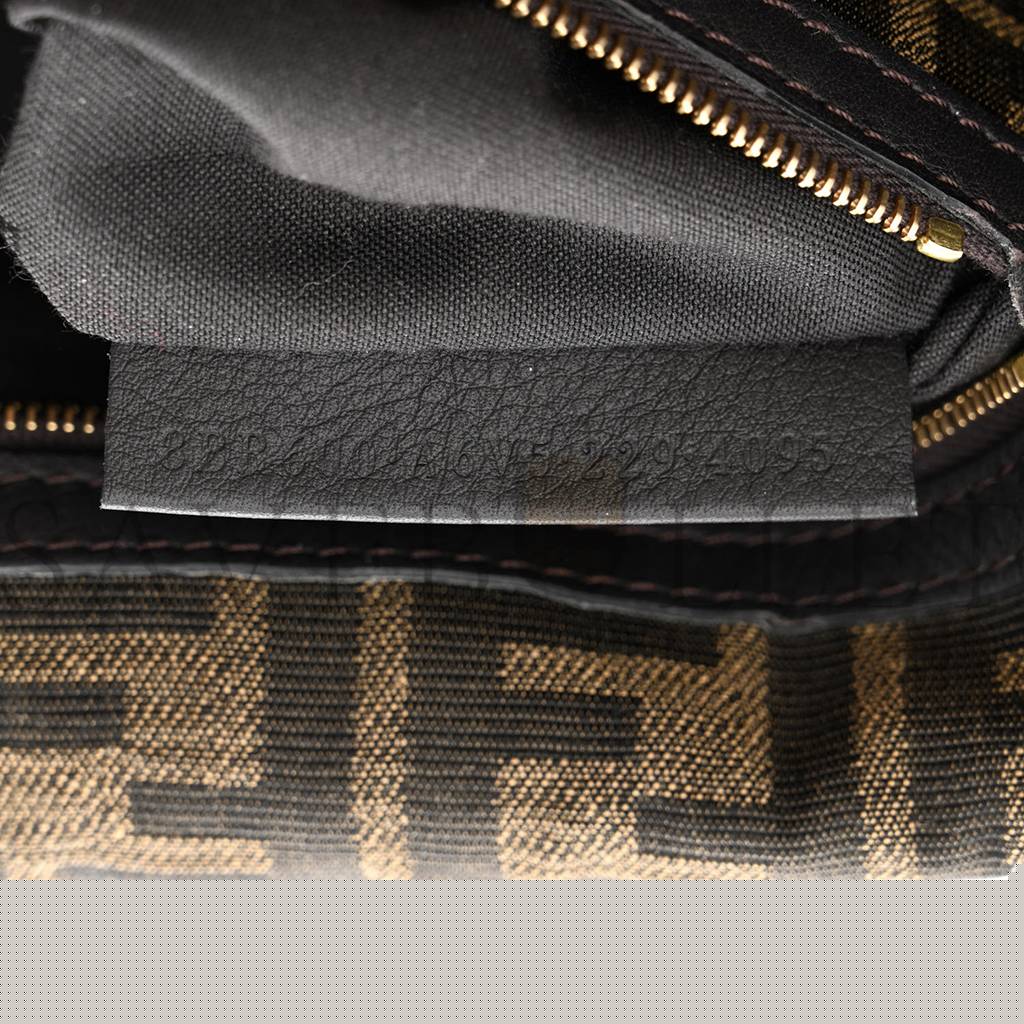 F**di fabric jacquard ff 1974 medium baguette tobacco moro black (27*14*6cm)